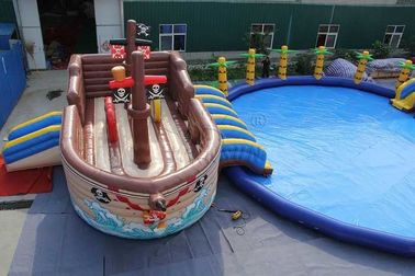 Çin Korsan Gemisi Ticari Şişme Su Parkı 0.9mm PVC Tente Yapımı Fabrika