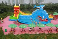 0.9mm PVC Çocuk Şişme Su Eğlence Parkı Ejderha ve Köpekbalığı Stil Tedarikçi